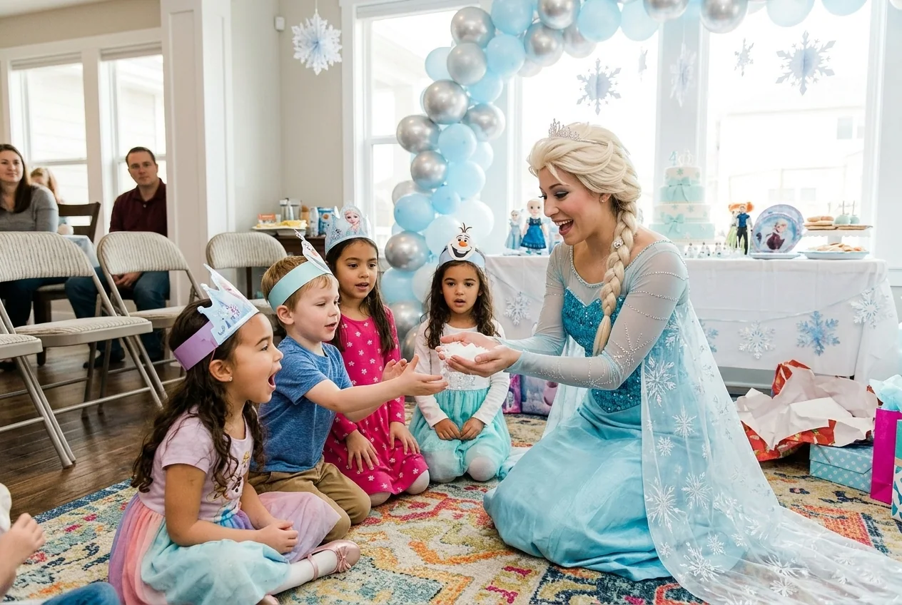 AI-generated illustration for the party idea: Plan a Frozen-Inspired Birthday Party.