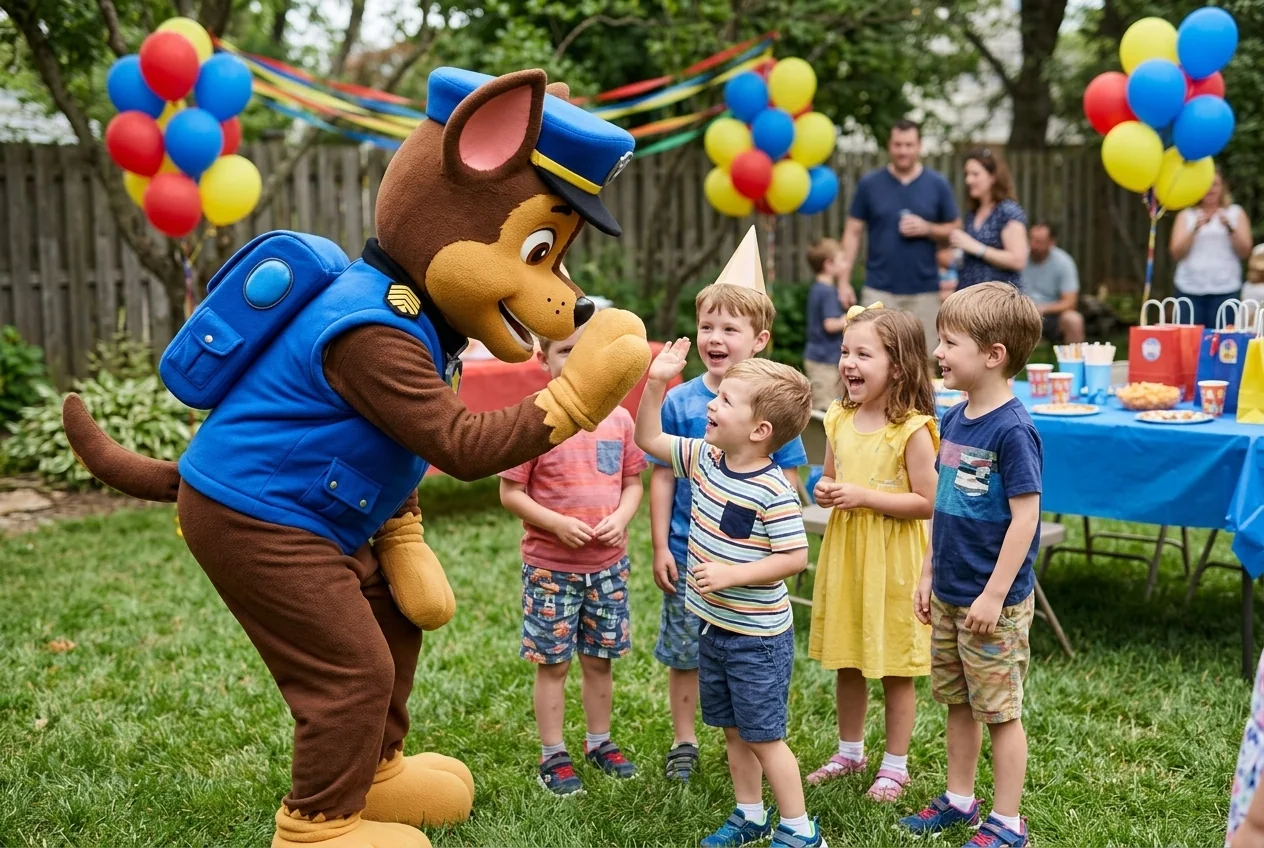 AI-generated illustration for the party idea: Paw Patrol Birthday Party: A Simple Pup Rescue Plan.